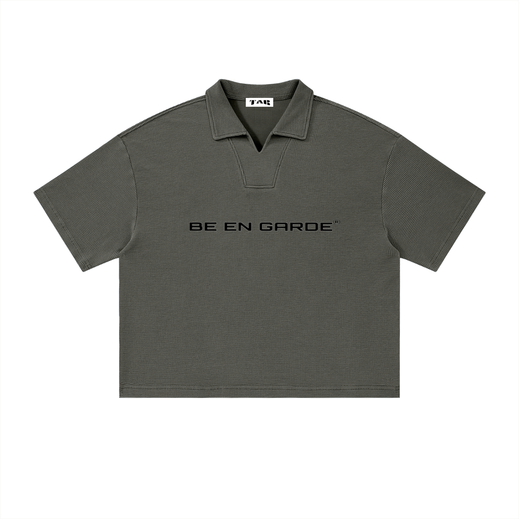 BE EN GARDE™ VINTAGE WASH WAFFLE BOXY POLO SHIRT