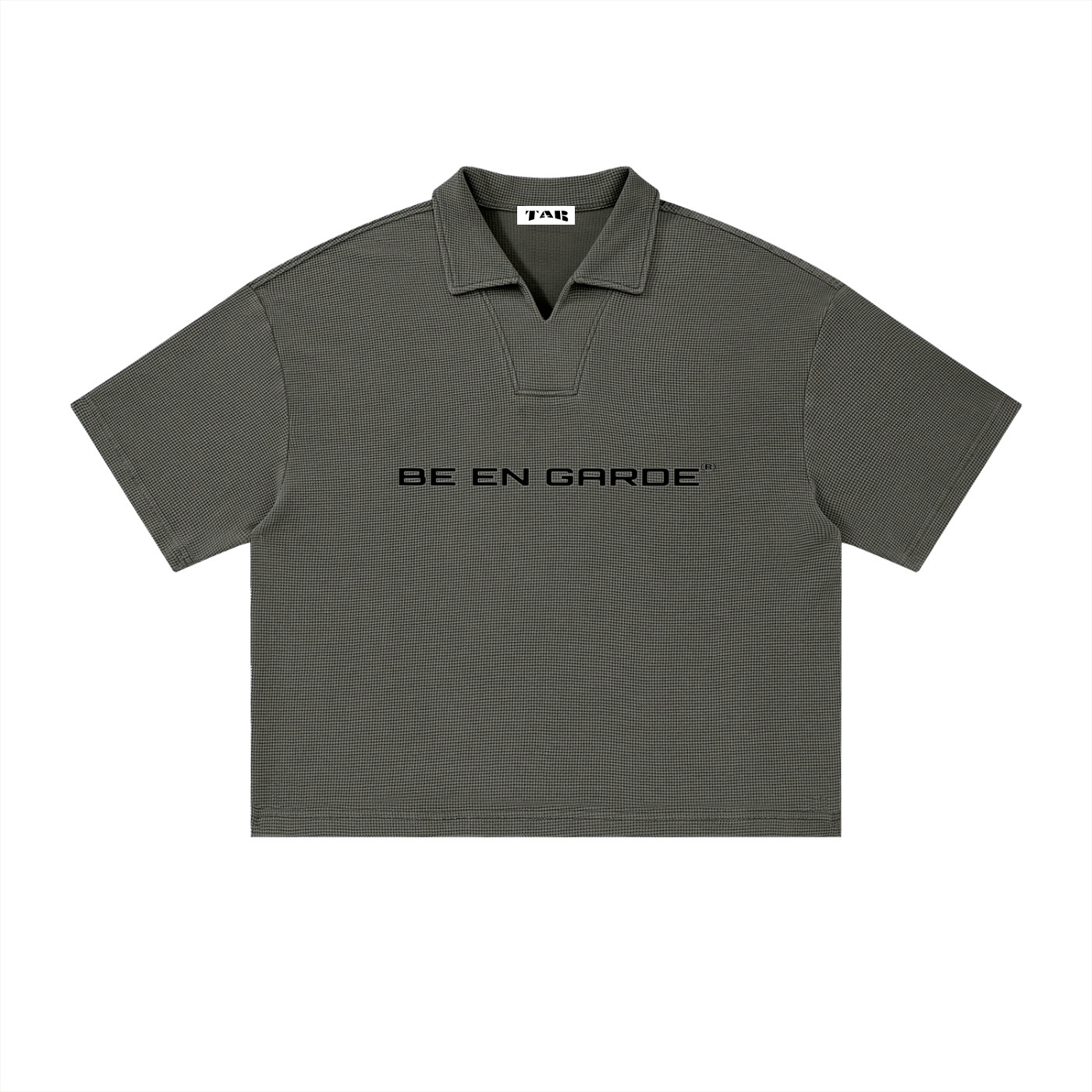 BE EN GARDE™ VINTAGE WASH WAFFLE BOXY POLO SHIRT