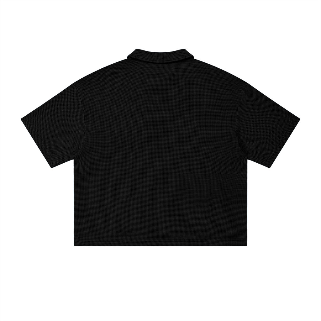 BE EN GARDE™ VINTAGE WASH WAFFLE BOXY POLO SHIRT