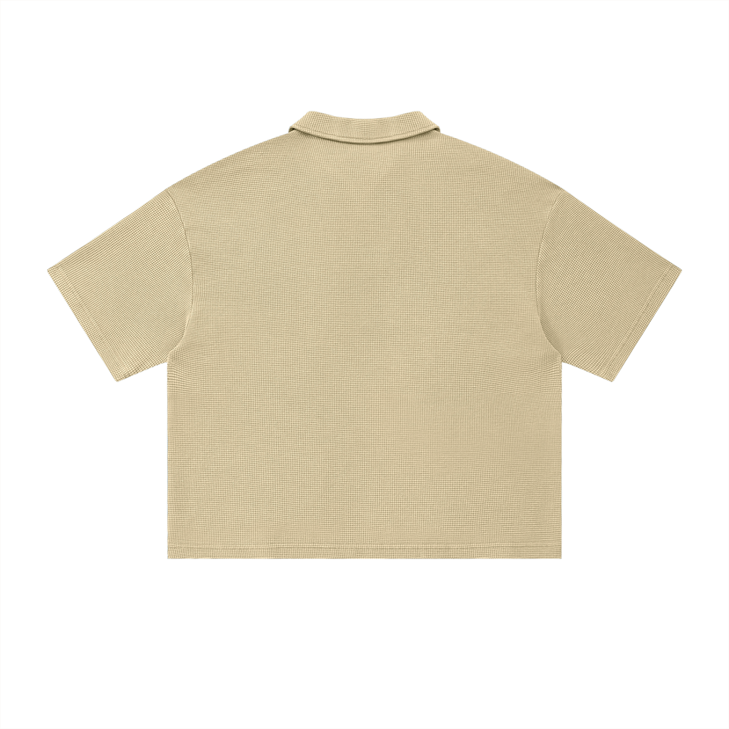 BE EN GARDE™ VINTAGE WASH WAFFLE BOXY POLO SHIRT