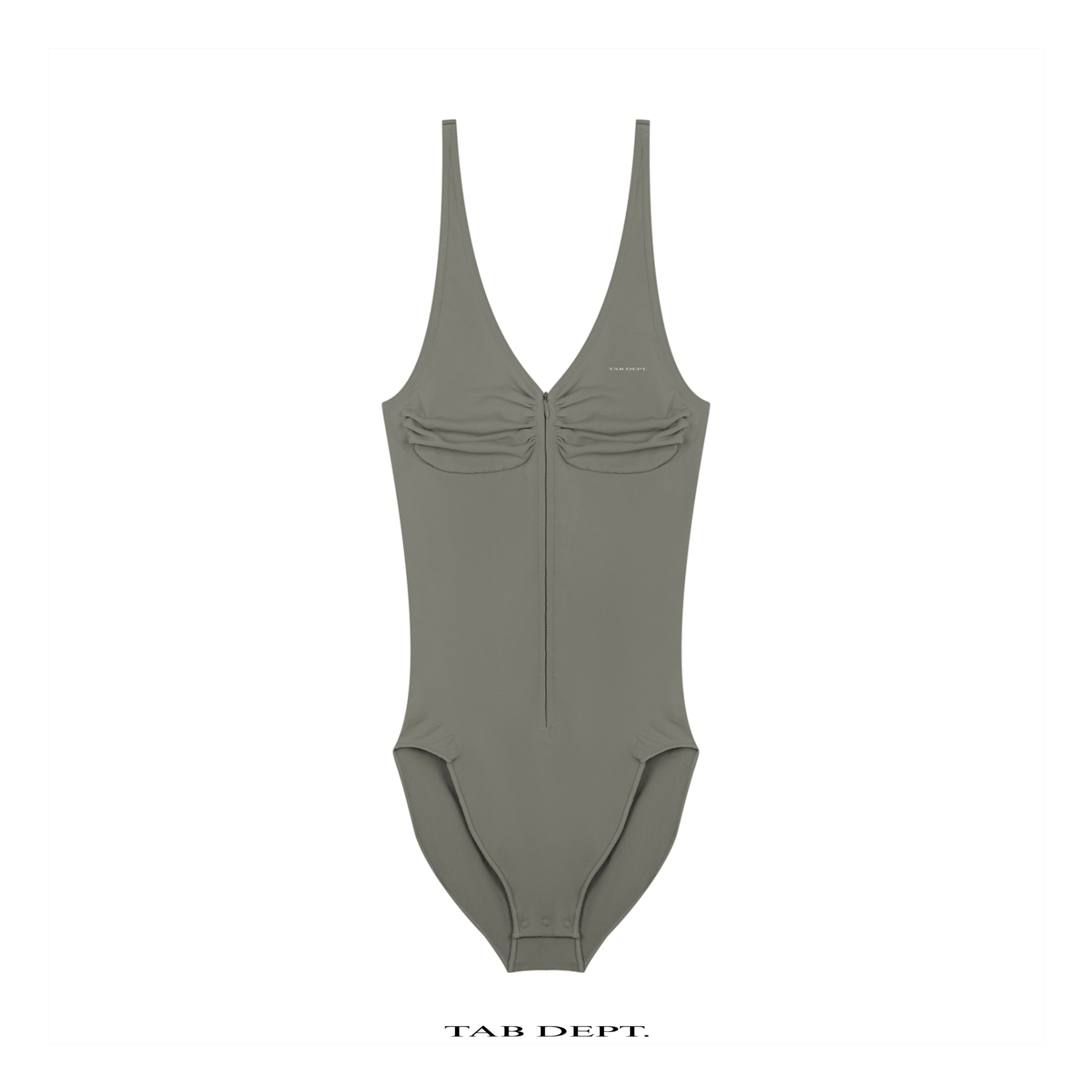 TAB DEPT. FULL-ZIP RUCHED BODYSUIT