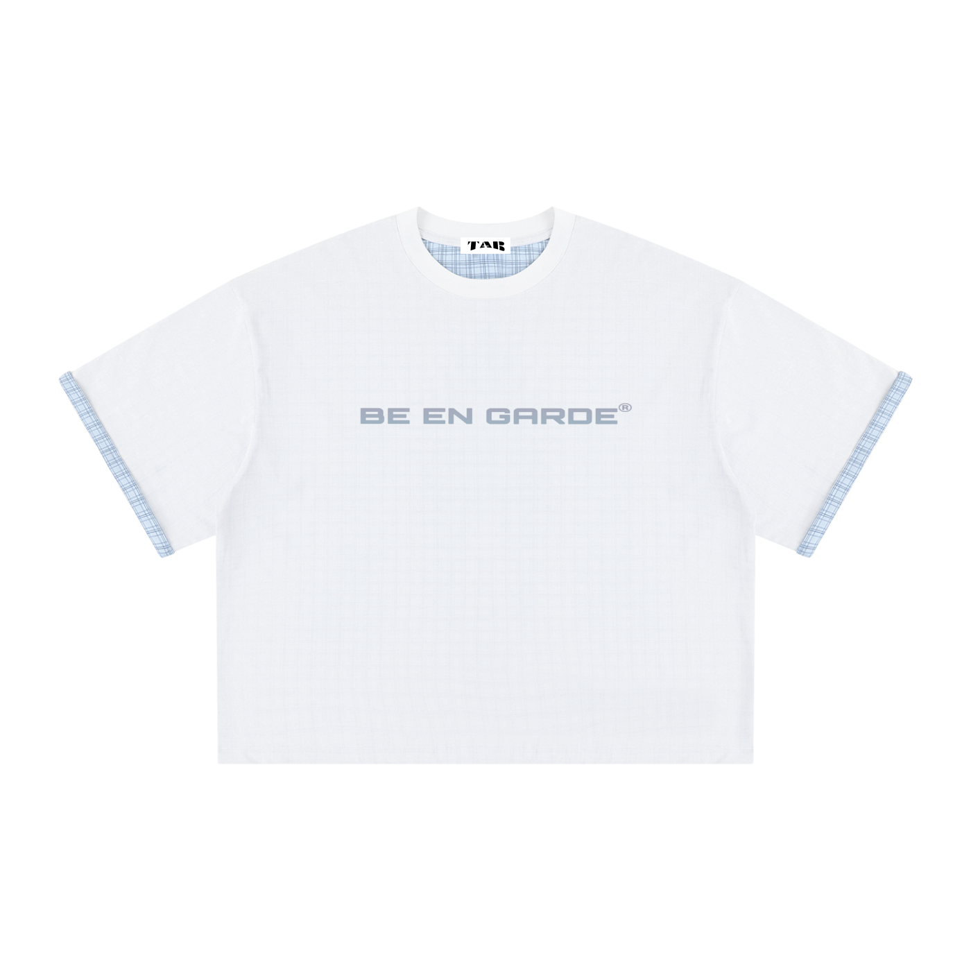 BE EN GARDE™ BOXY PLAID-LINED DOUBLE-FACE TEE