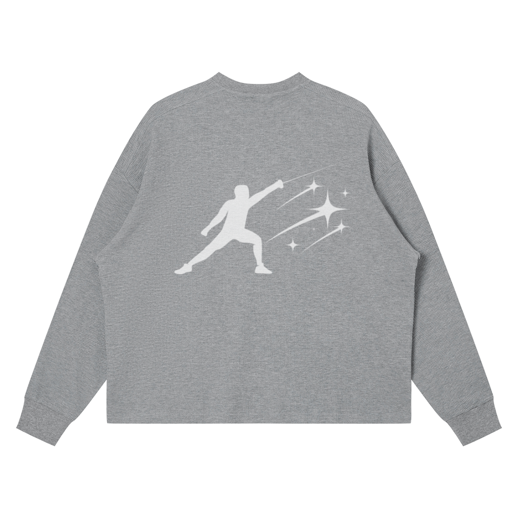 BE EN GARDE™ WAFFLE BOXY LONG SLEEVE