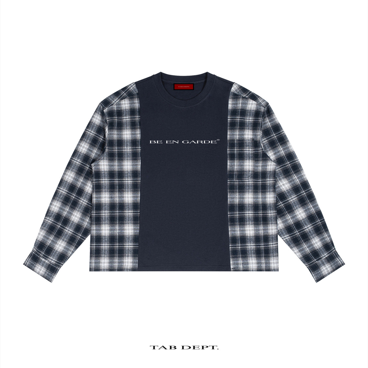 TAB DEPT. PLAID PANEL LONG SLEEVE TEE