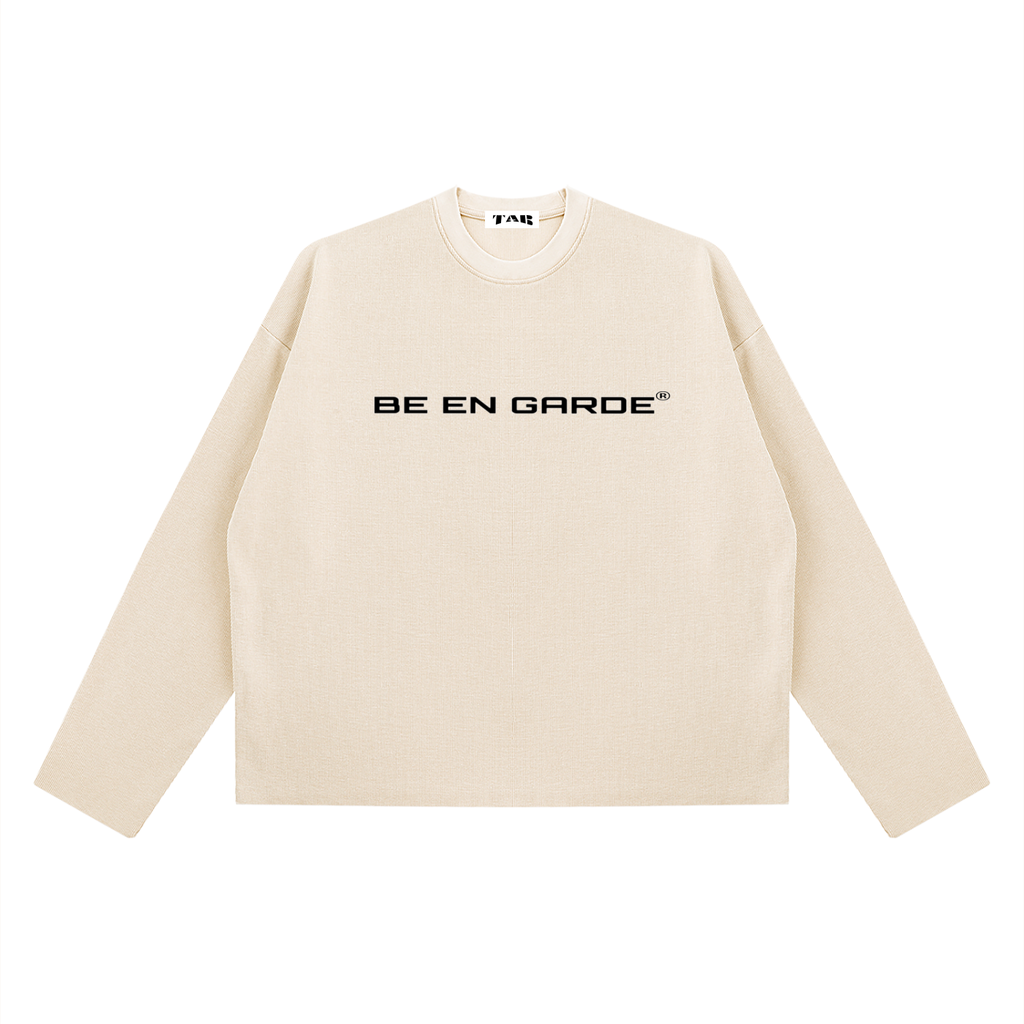 BE EN GARDE™ VINTAGE WAFFLE  RAW EDGE LONG SLEEVE