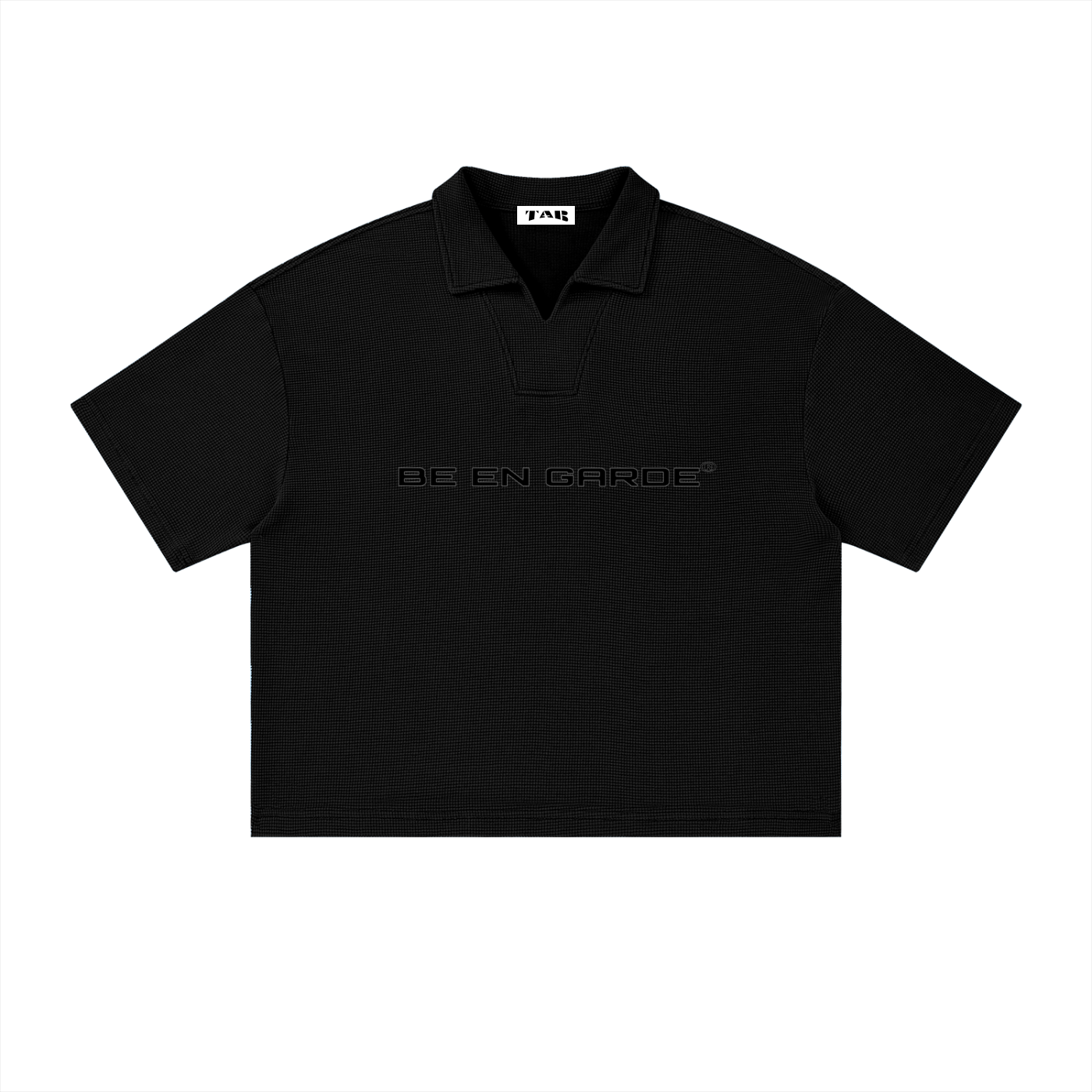 BE EN GARDE™ VINTAGE WASH WAFFLE BOXY POLO SHIRT