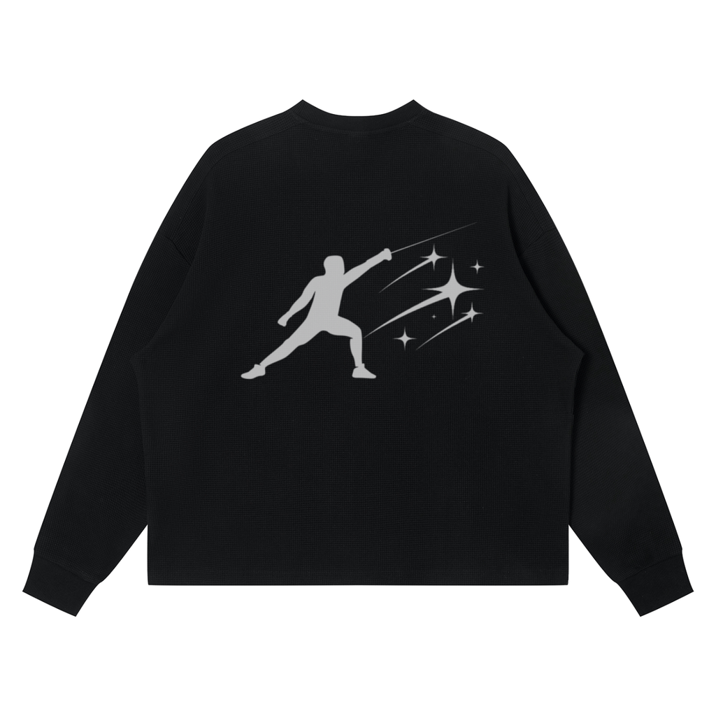 BE EN GARDE™ WAFFLE BOXY LONG SLEEVE