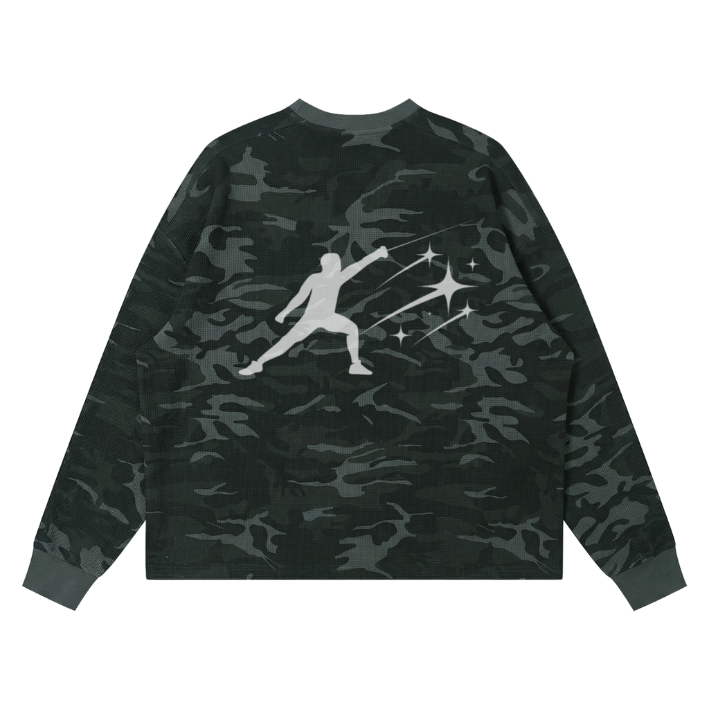 BE EN GARDE™ WAFFLE BOXY LONG SLEEVE