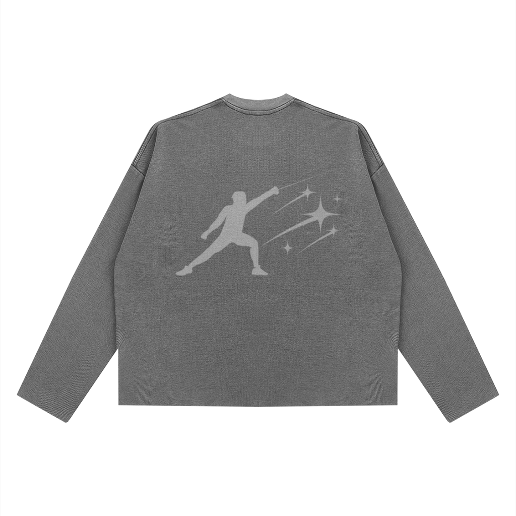 BE EN GARDE™ VINTAGE WAFFLE  RAW EDGE LONG SLEEVE