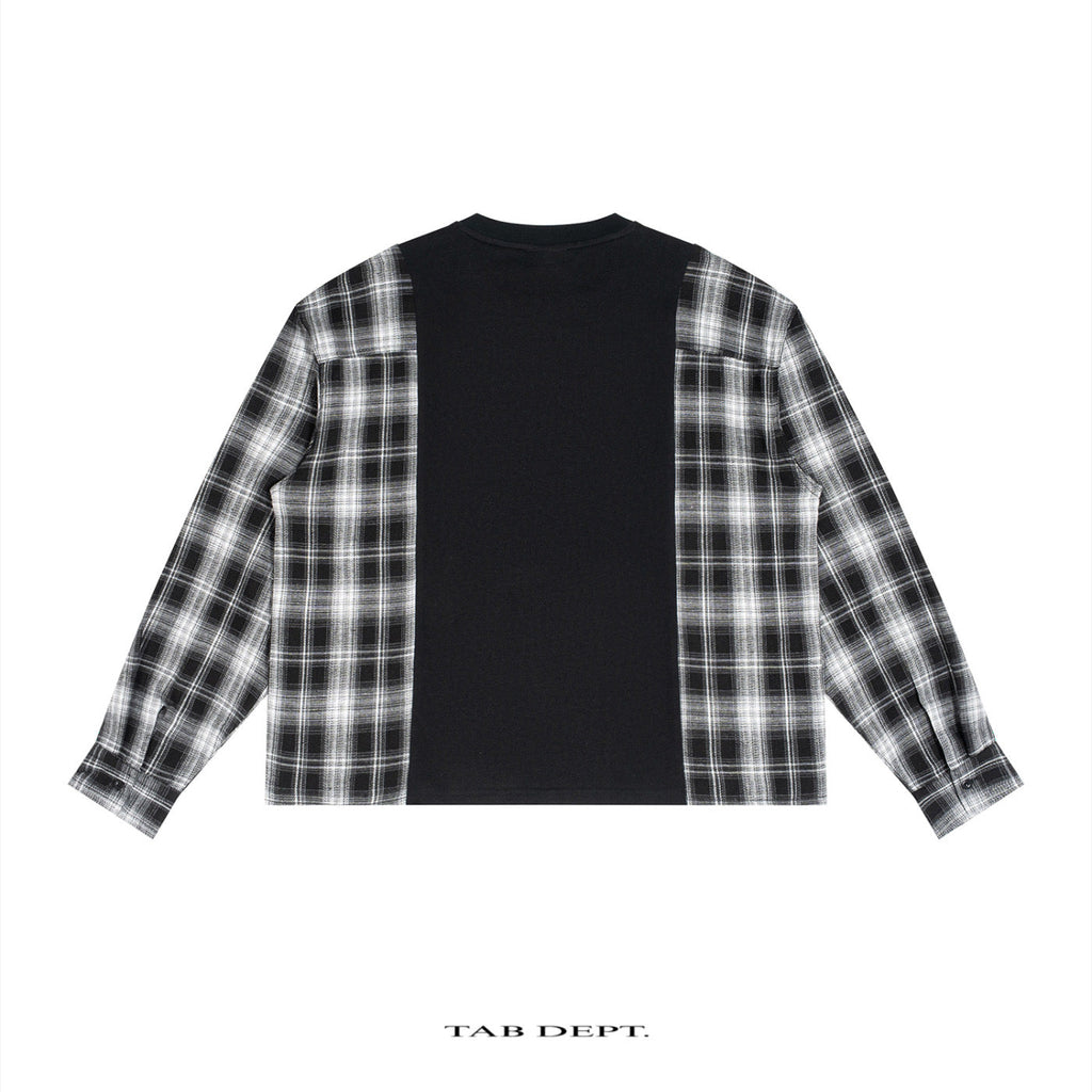 TAB DEPT. PLAID PANEL LONG SLEEVE TEE