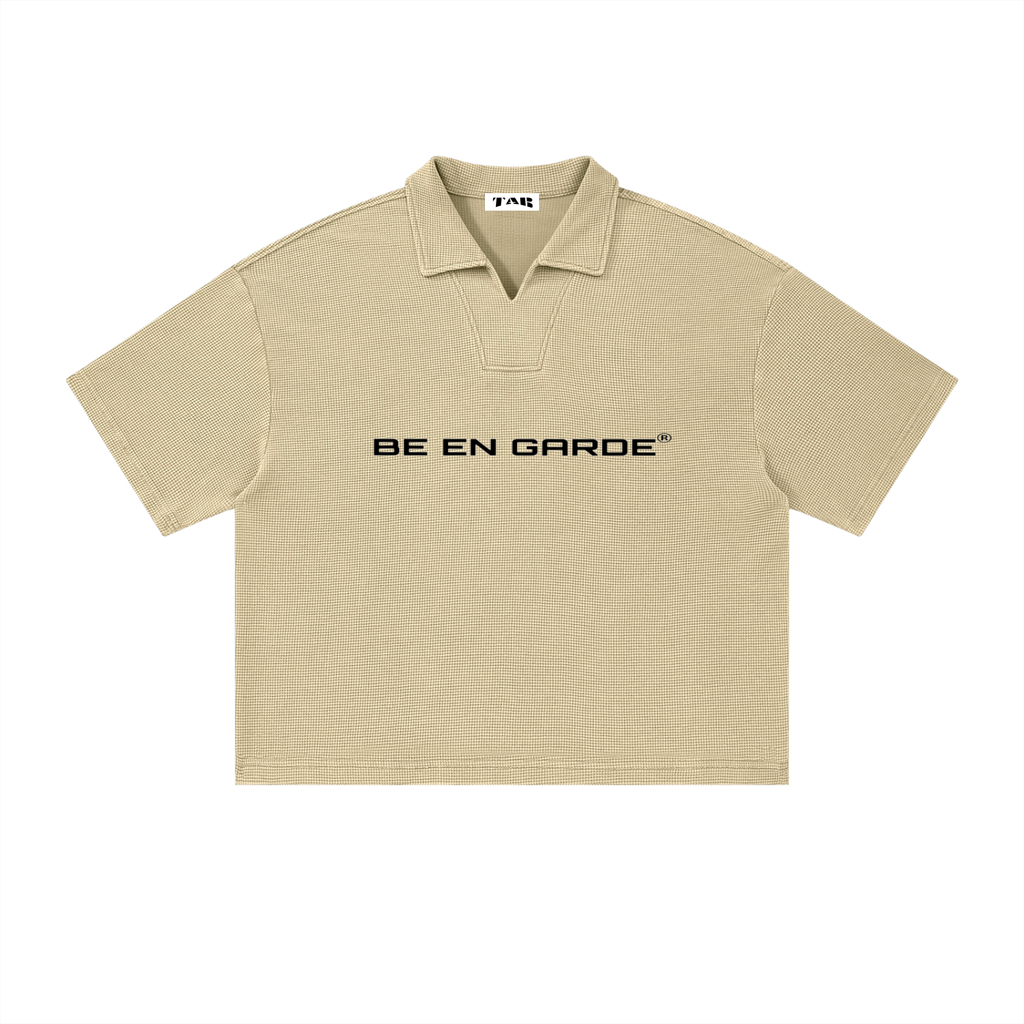 BE EN GARDE™ VINTAGE WASH WAFFLE BOXY POLO SHIRT
