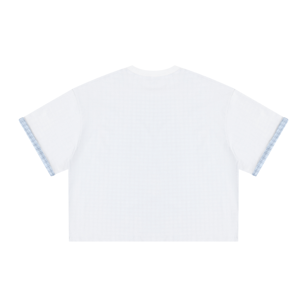 BE EN GARDE™ BOXY PLAID-LINED DOUBLE-FACE TEE