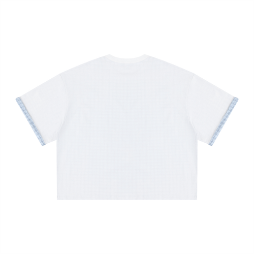 BE EN GARDE™ BOXY PLAID-LINED DOUBLE-FACE TEE