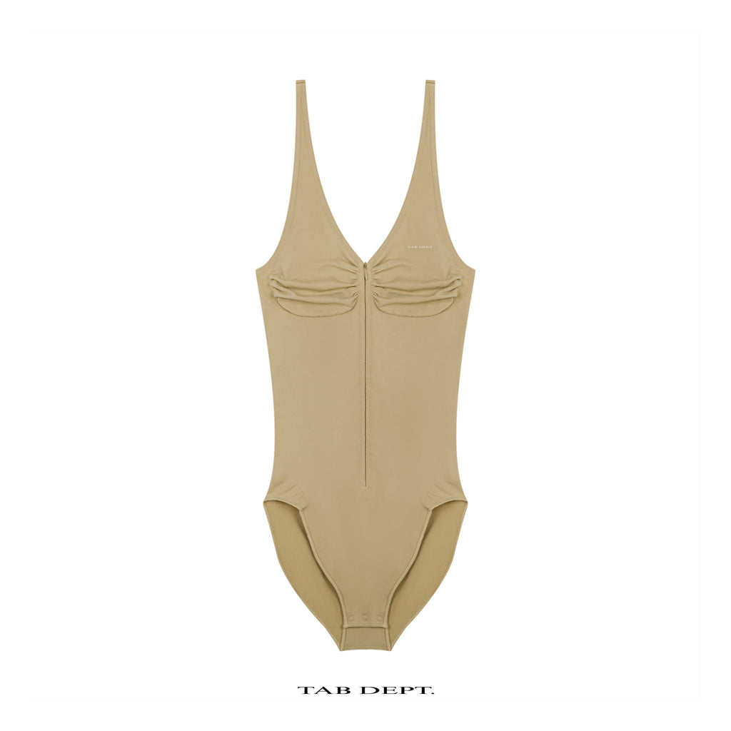 TAB DEPT. FULL-ZIP RUCHED BODYSUIT