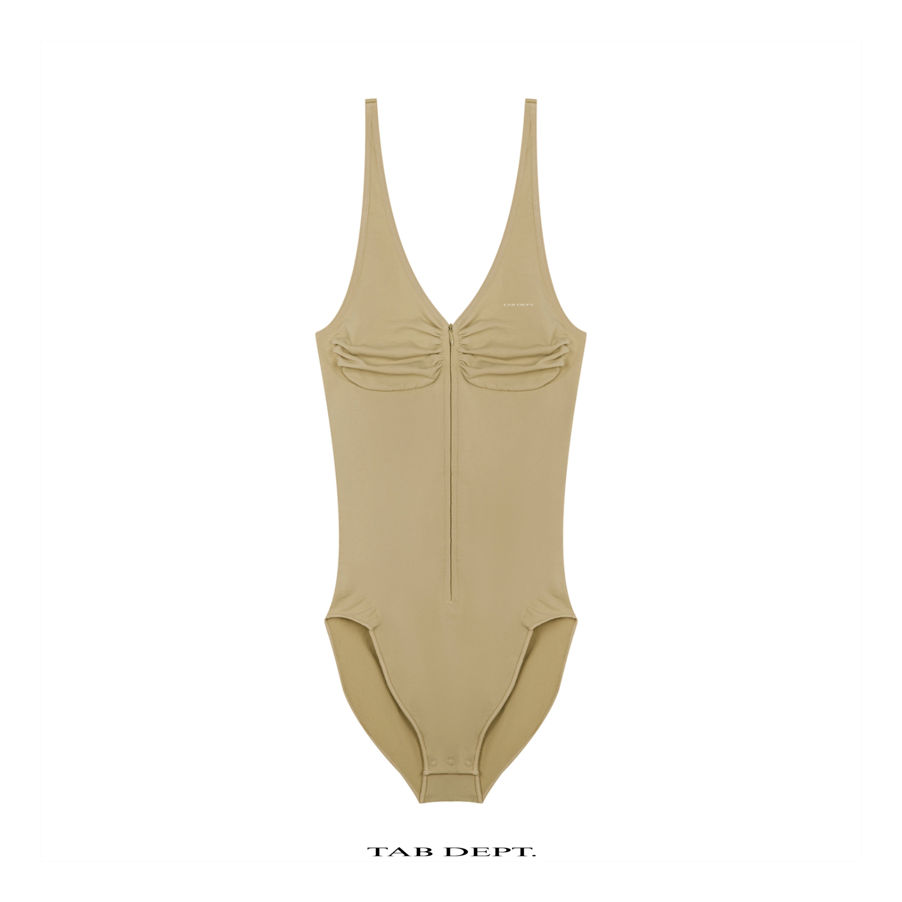 TAB DEPT. FULL-ZIP RUCHED BODYSUIT