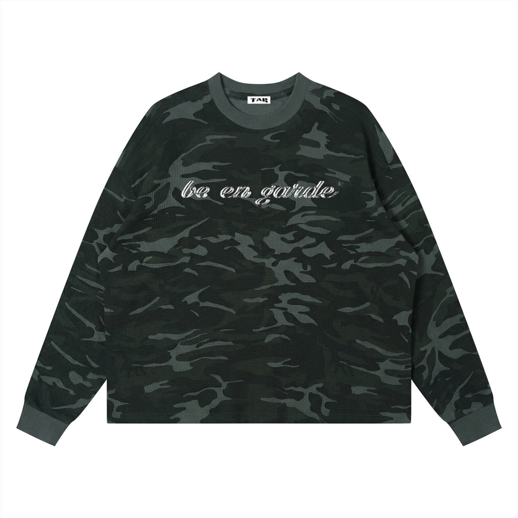BE EN GARDE™ WAFFLE BOXY LONG SLEEVE