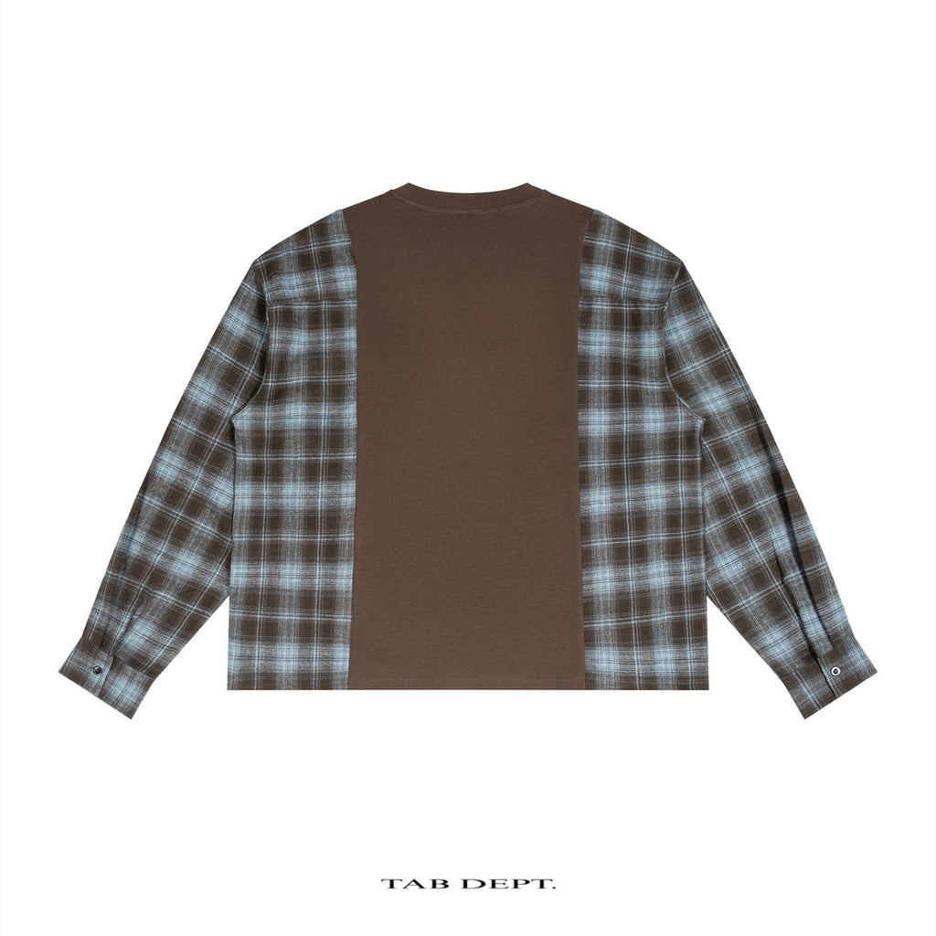 TAB DEPT. PLAID PANEL LONG SLEEVE TEE