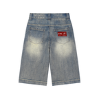 TAB DEPT™ VINTAGE WASH BAGGY DENIM SHORTS