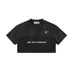 BE EN GARDE™ CROPPED PANELED V-NECK JERSEY