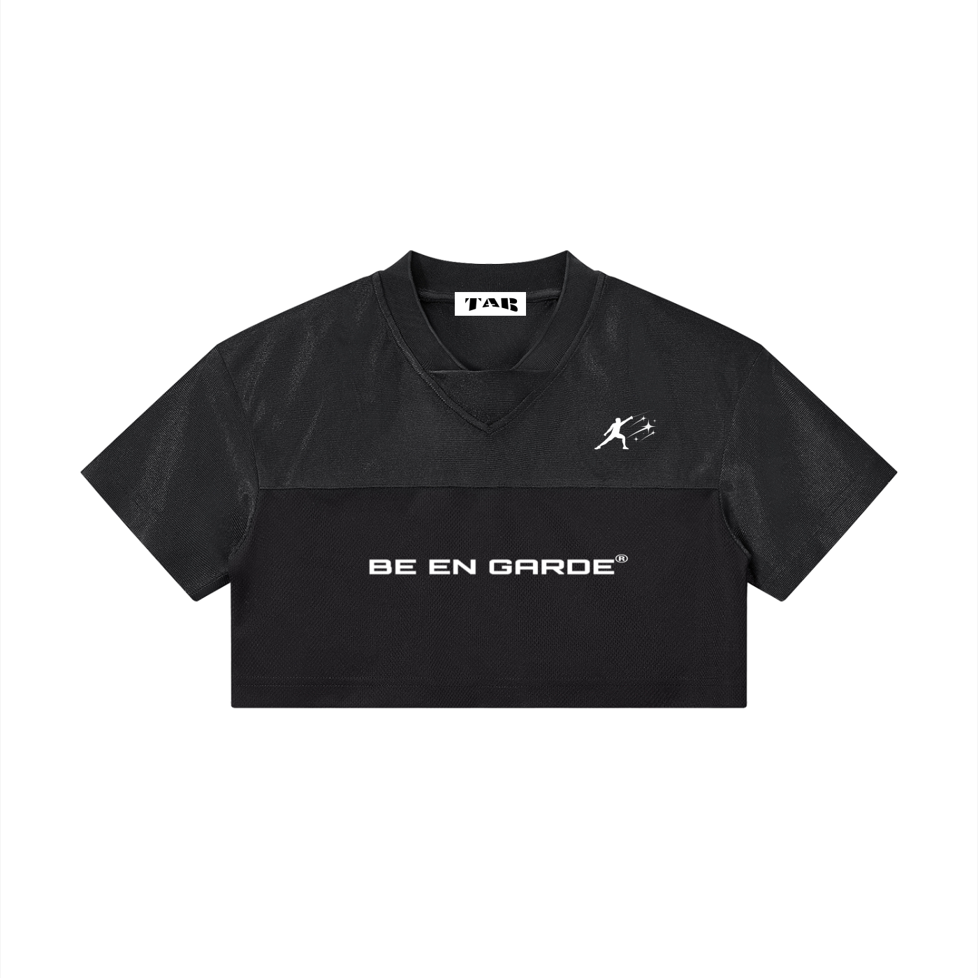BE EN GARDE™ CROPPED PANELED V-NECK JERSEY