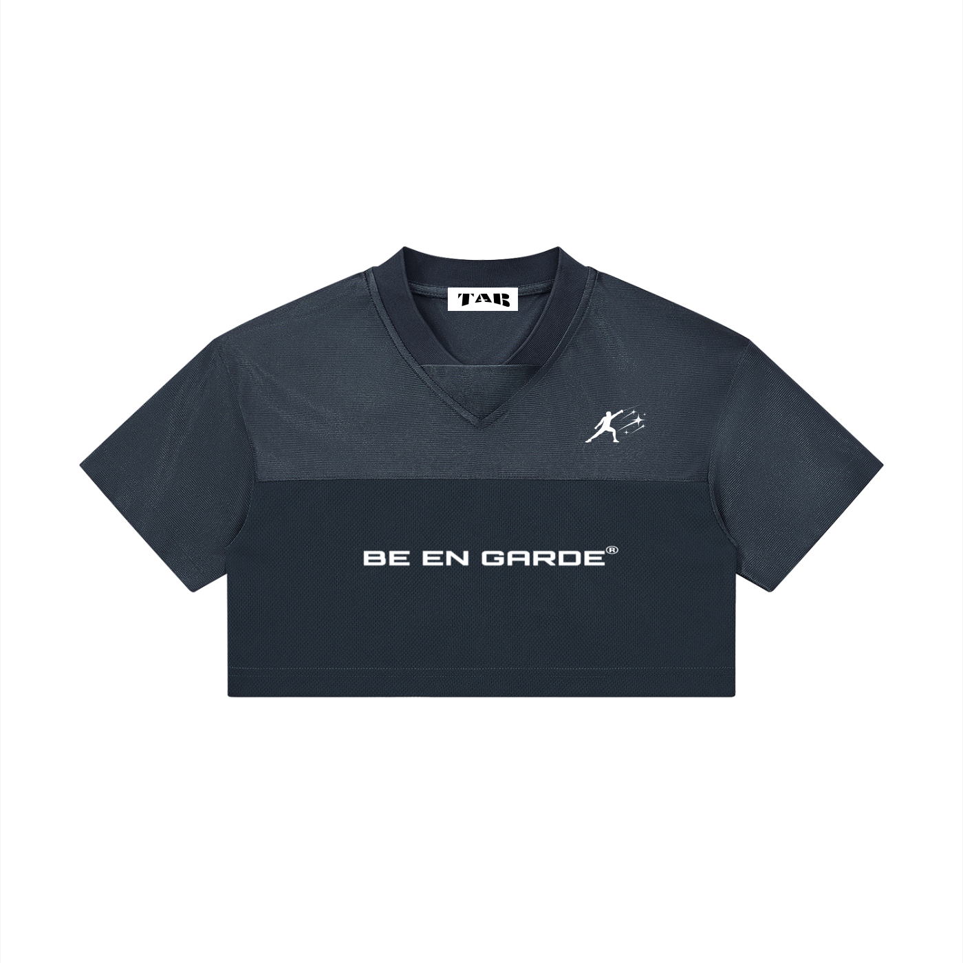 BE EN GARDE™ CROPPED PANELED V-NECK JERSEY