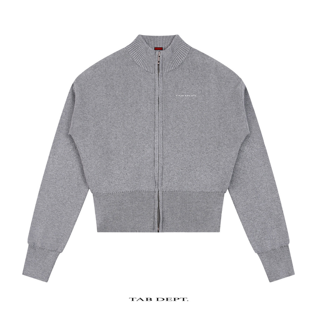 TAB DEPT. MOCK NECK ZIP CARDIGAN