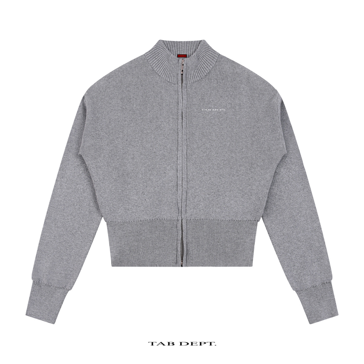 TAB DEPT. MOCK NECK ZIP CARDIGAN