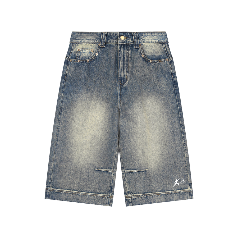 TAB DEPT. VINTAGE WASH BAGGY DENIM SHORTS