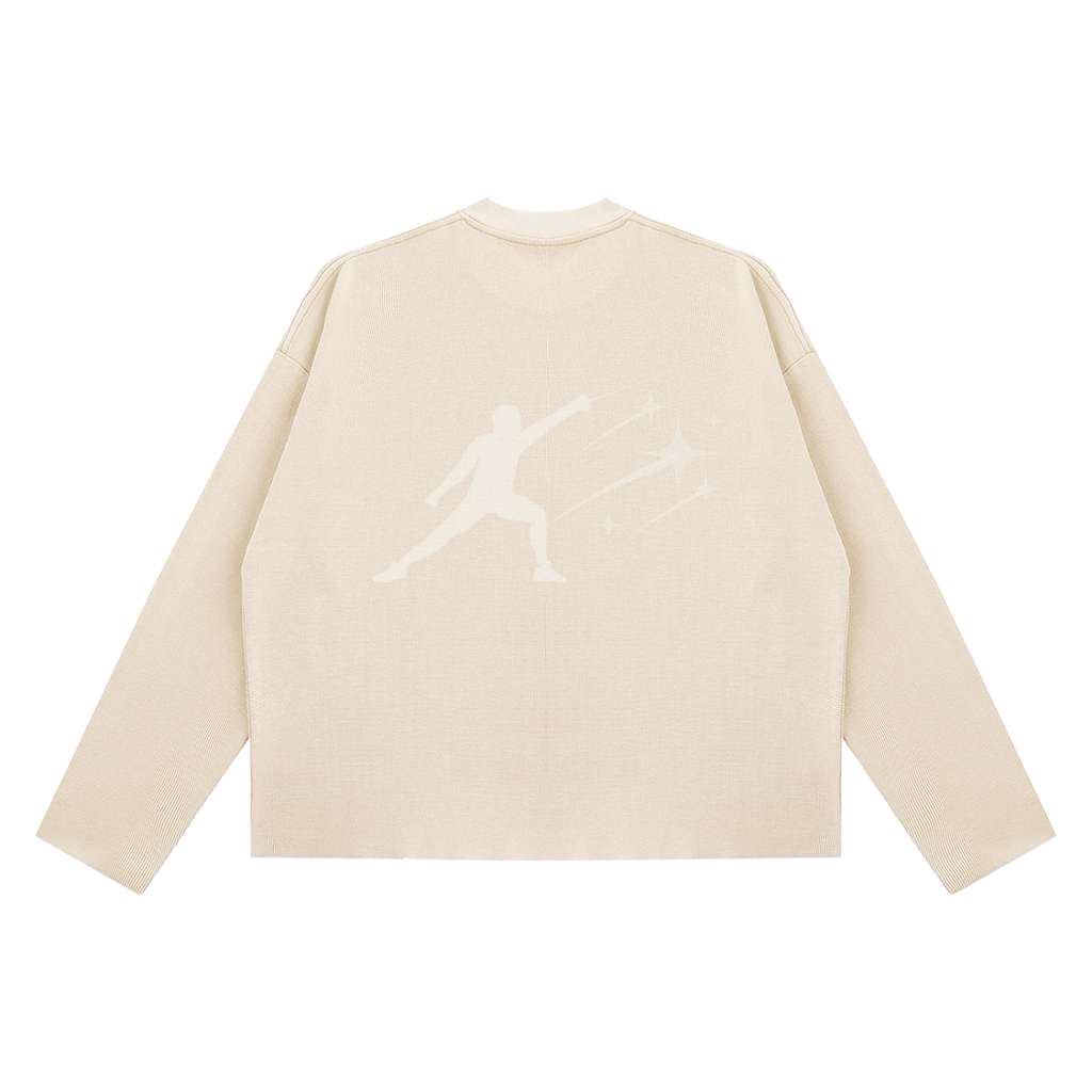 BE EN GARDE™ VINTAGE WAFFLE  RAW EDGE LONG SLEEVE