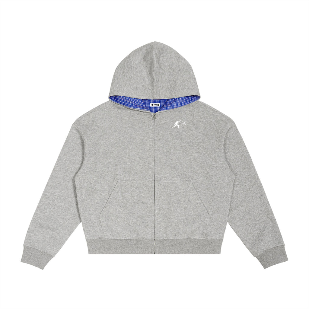 BE EN GARDE™ Plaid Boxy Zip Hoodie