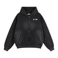 TABdept™ Sunfade Two-way Zipper Boxy Fleece Hoodie