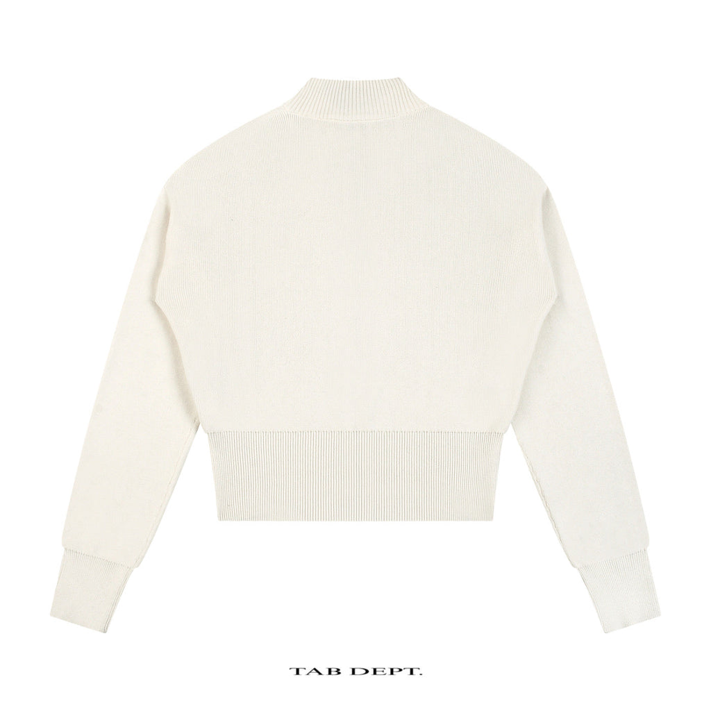 TAB DEPT. MOCK NECK ZIP CARDIGAN
