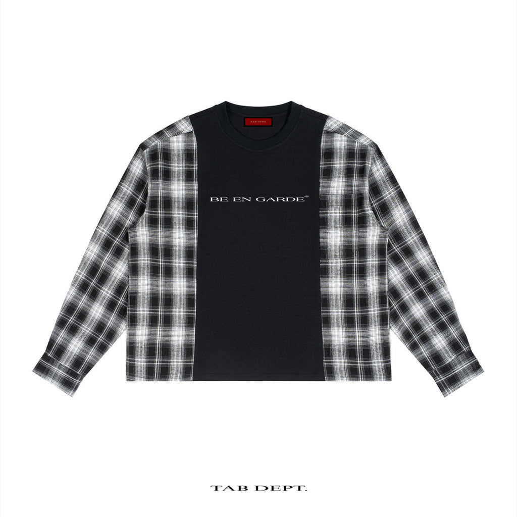 TAB DEPT. PLAID PANEL LONG SLEEVE TEE