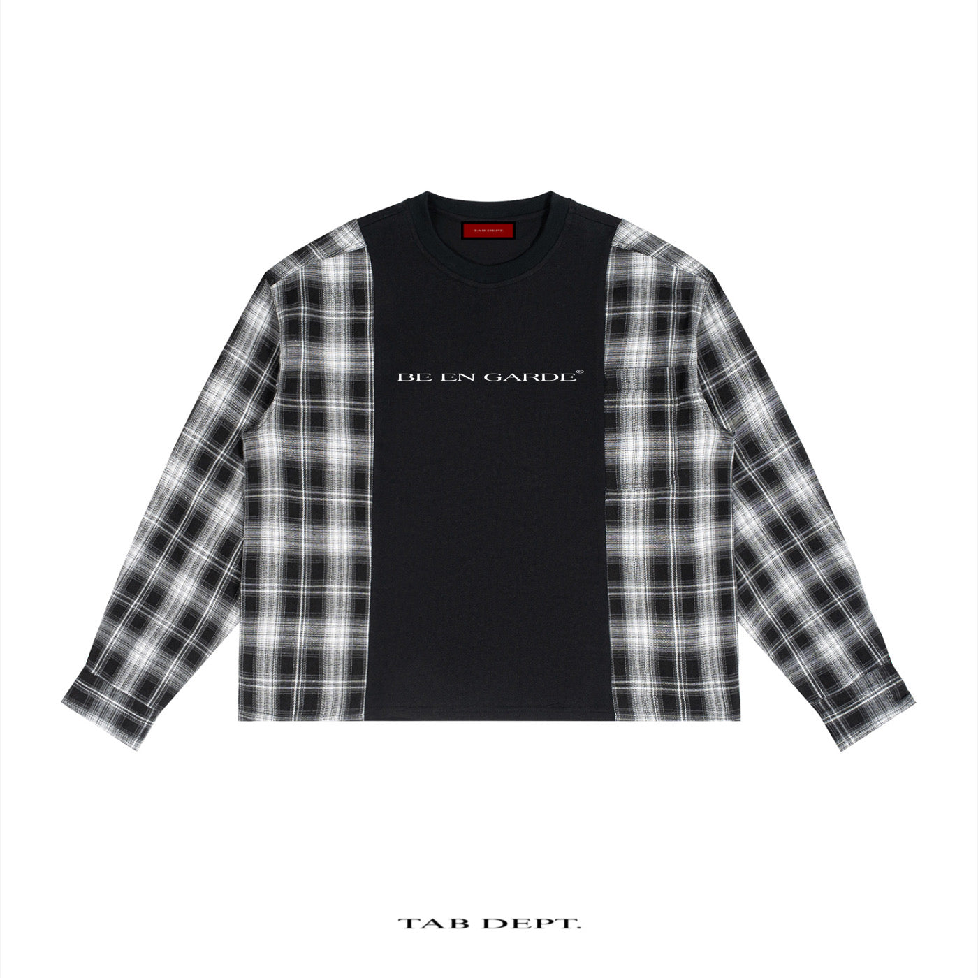TAB DEPT. PLAID PANEL LONG SLEEVE TEE