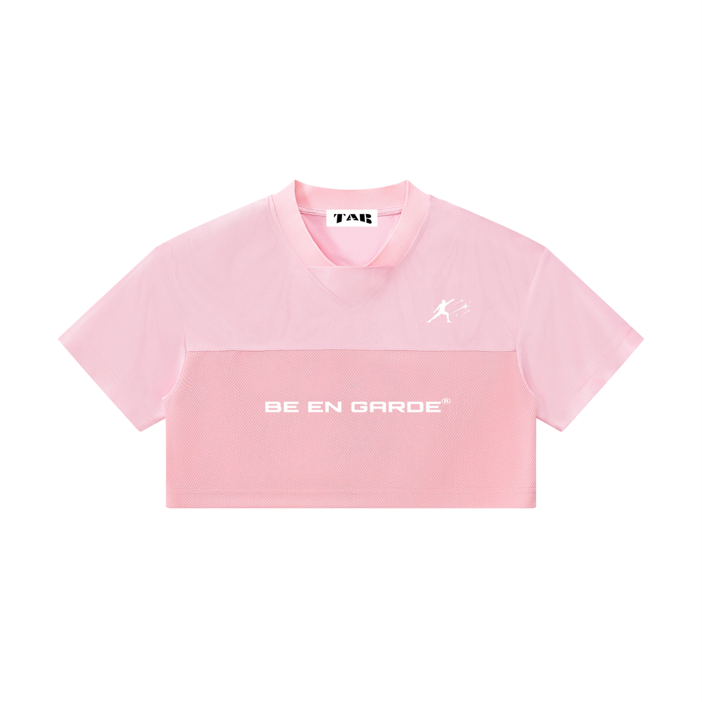 BE EN GARDE™ CROPPED PANELED V-NECK JERSEY