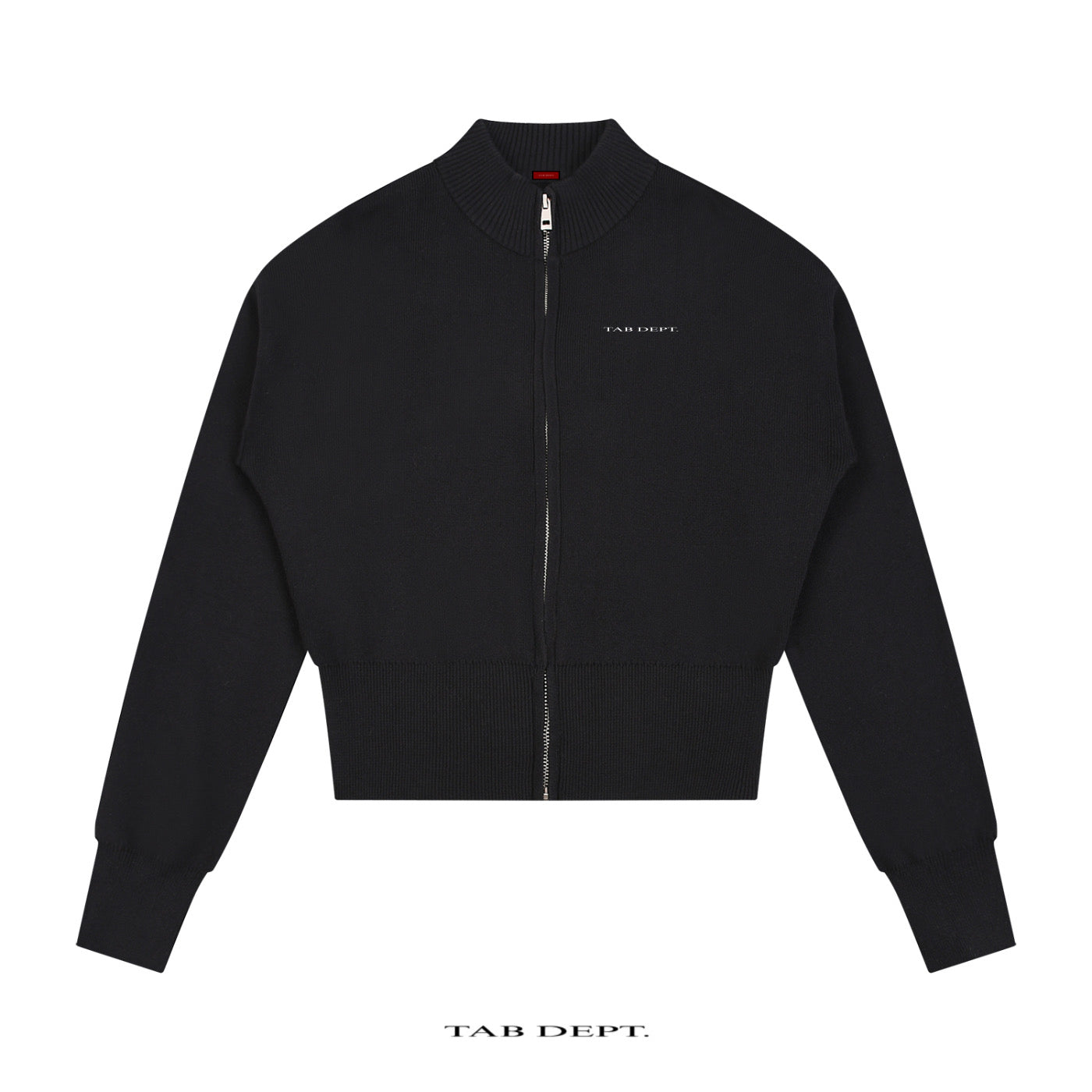 TAB DEPT. MOCK NECK ZIP CARDIGAN