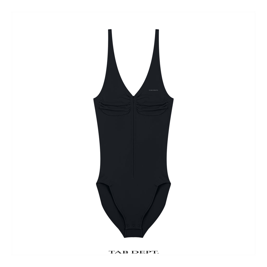 TAB DEPT. FULL-ZIP RUCHED BODYSUIT