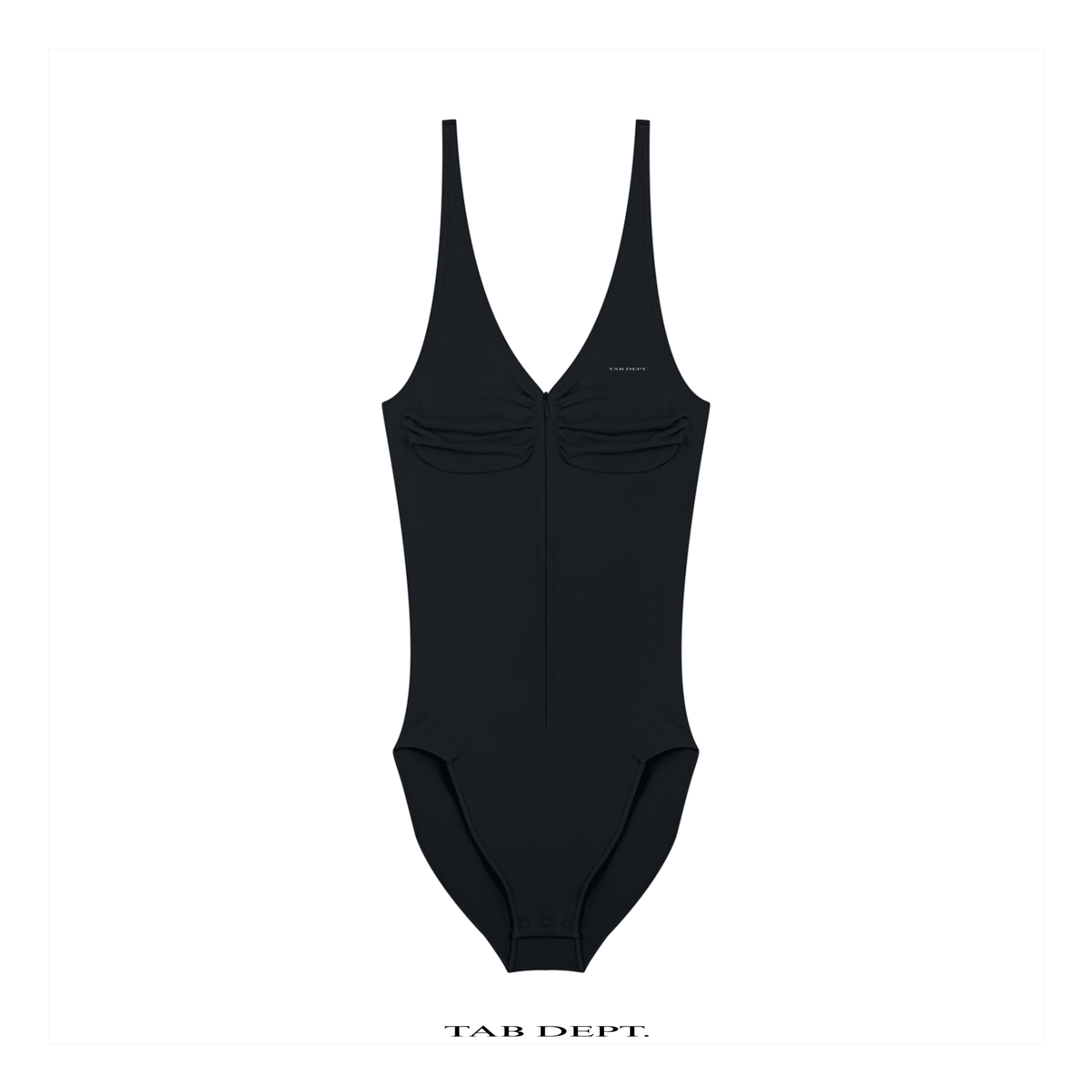 TAB DEPT. FULL-ZIP RUCHED BODYSUIT