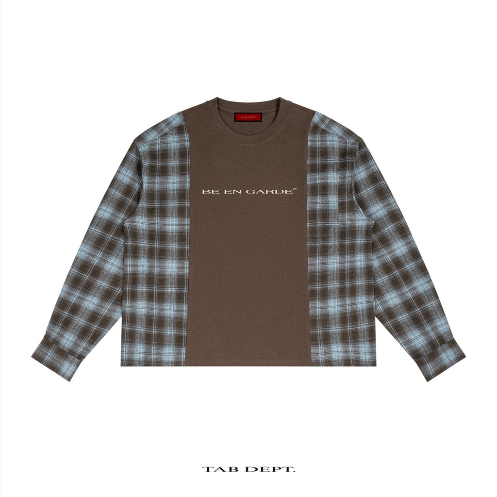 TAB DEPT. PLAID PANEL LONG SLEEVE TEE