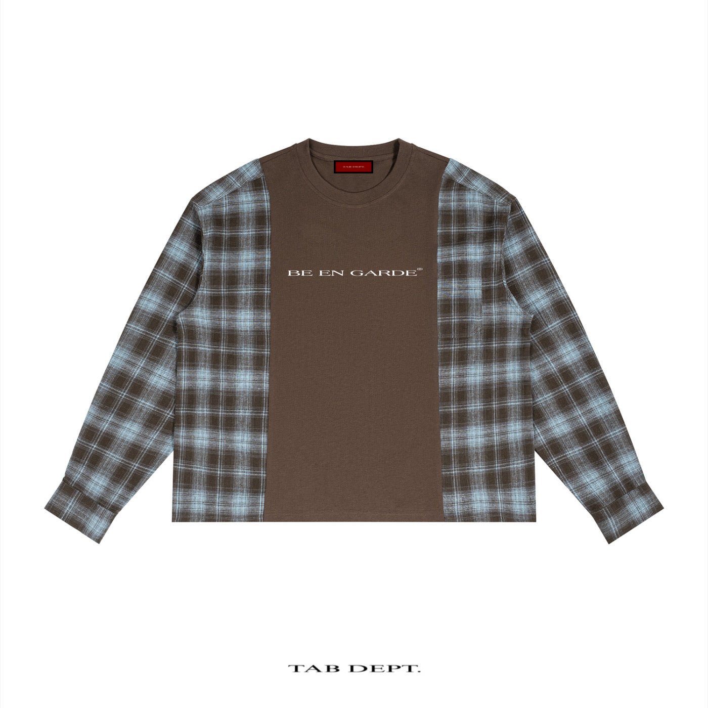 TAB DEPT. PLAID PANEL LONG SLEEVE TEE