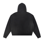 BE EN GARDE™ Sun Fade Frayed Raw Edge Fleece Zip Hoodie