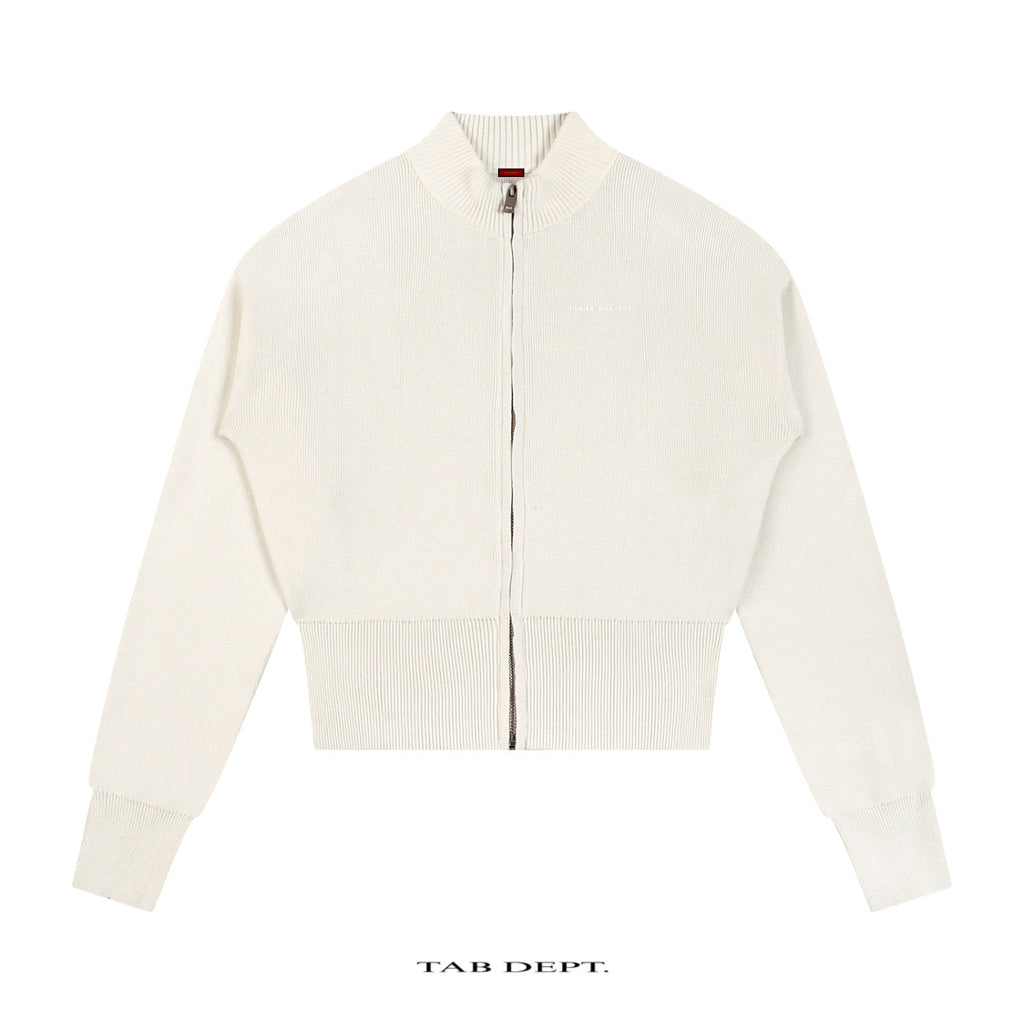 TAB DEPT. MOCK NECK ZIP CARDIGAN