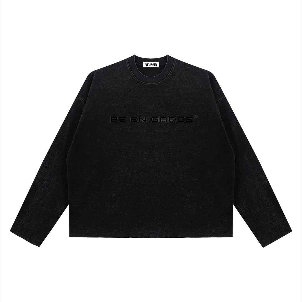 BE EN GARDE™ VINTAGE WAFFLE  RAW EDGE LONG SLEEVE