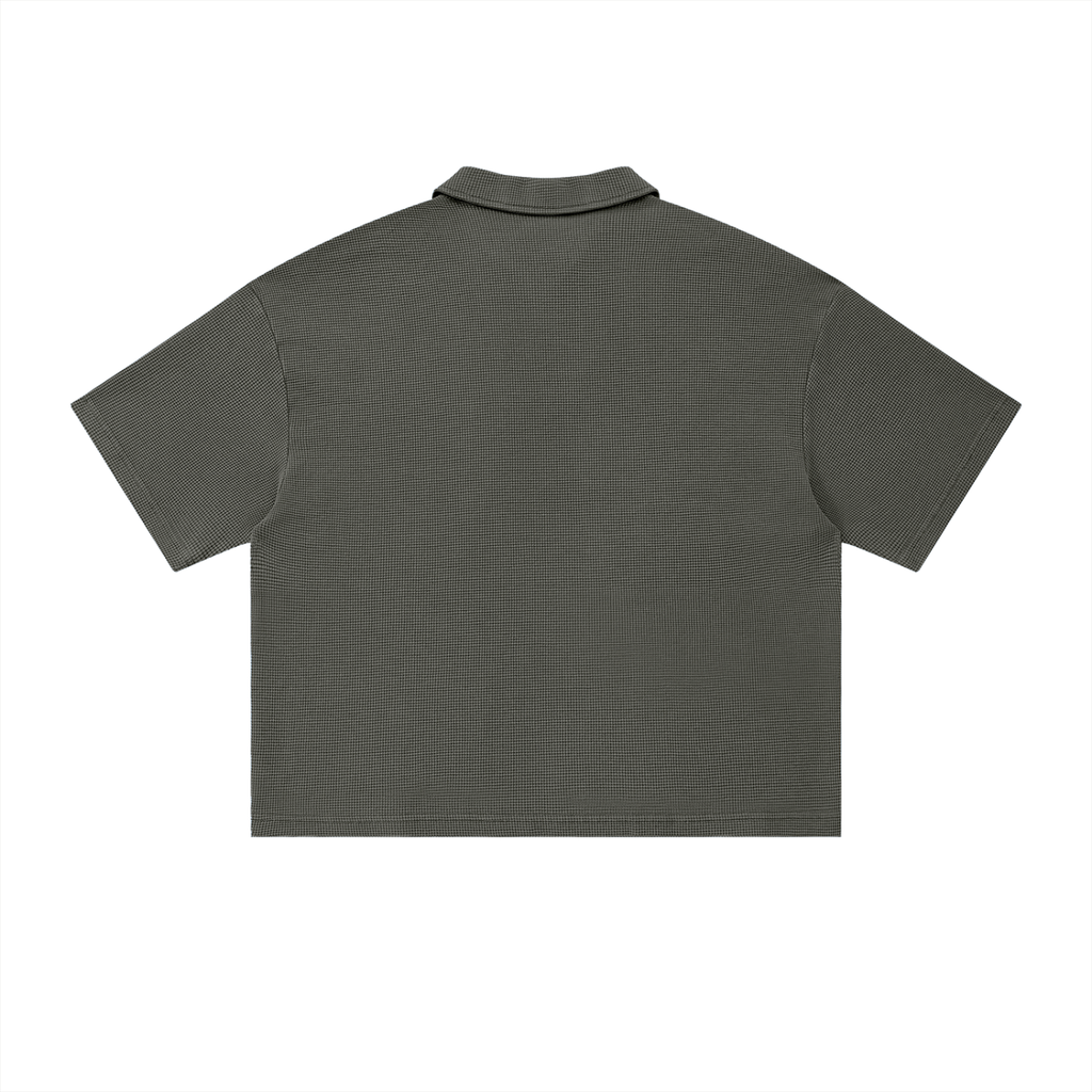 BE EN GARDE™ VINTAGE WASH WAFFLE BOXY POLO SHIRT