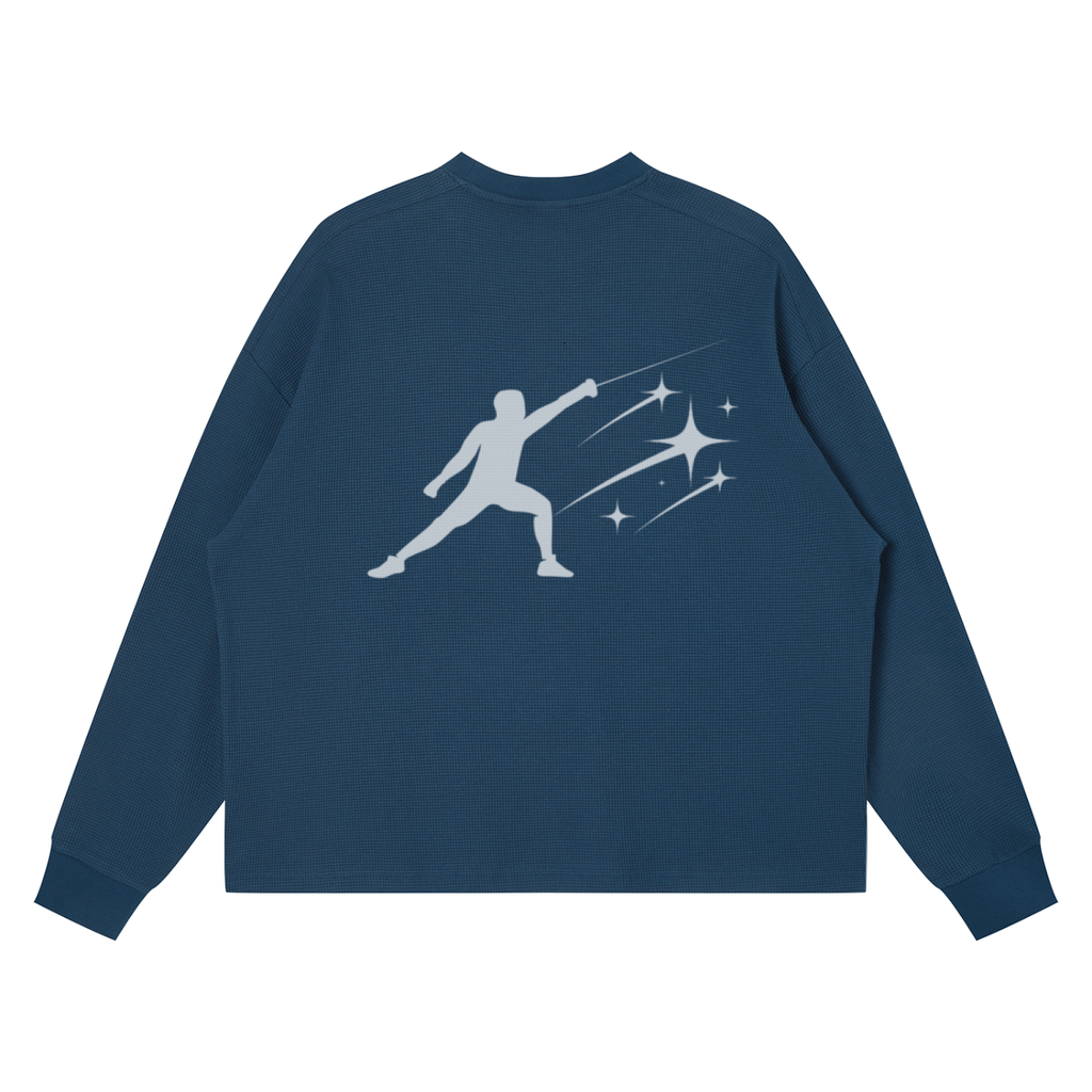 BE EN GARDE™ WAFFLE BOXY LONG SLEEVE