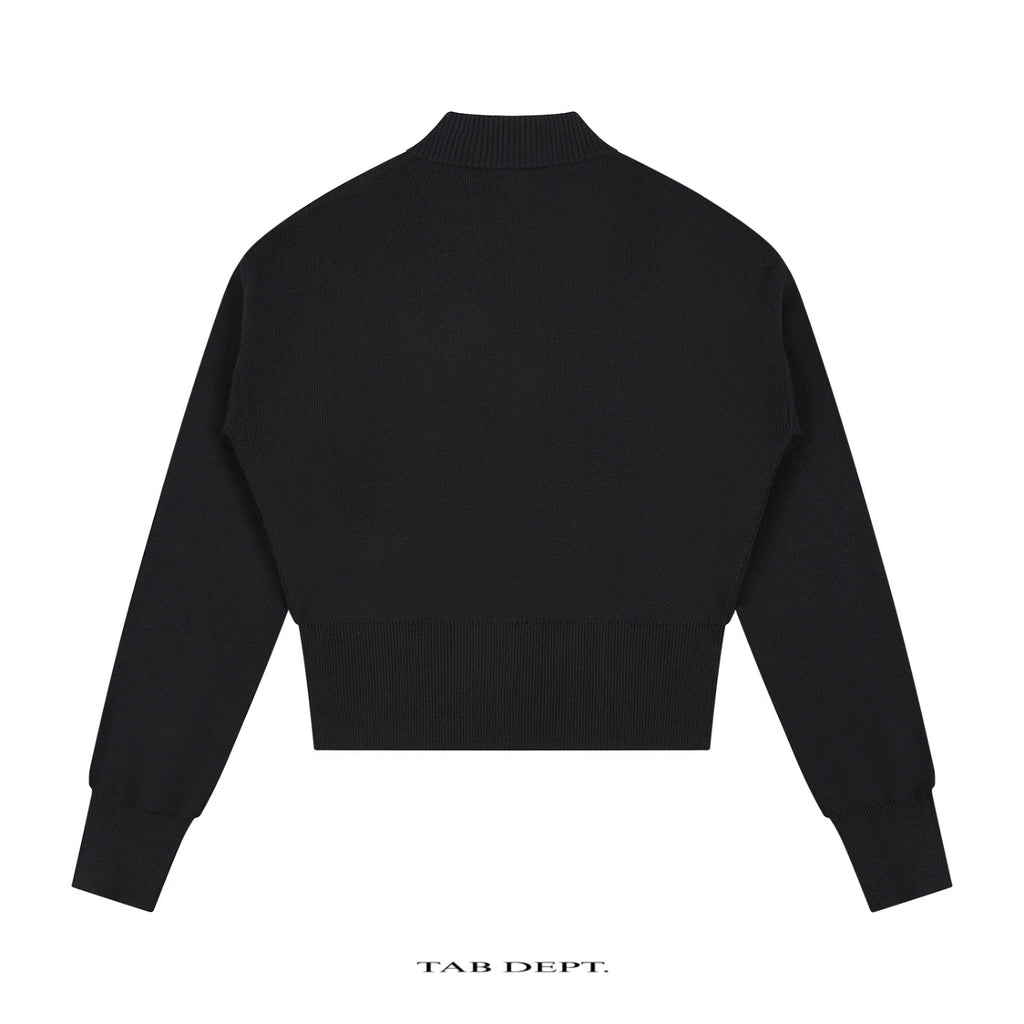 TAB DEPT. MOCK NECK ZIP CARDIGAN