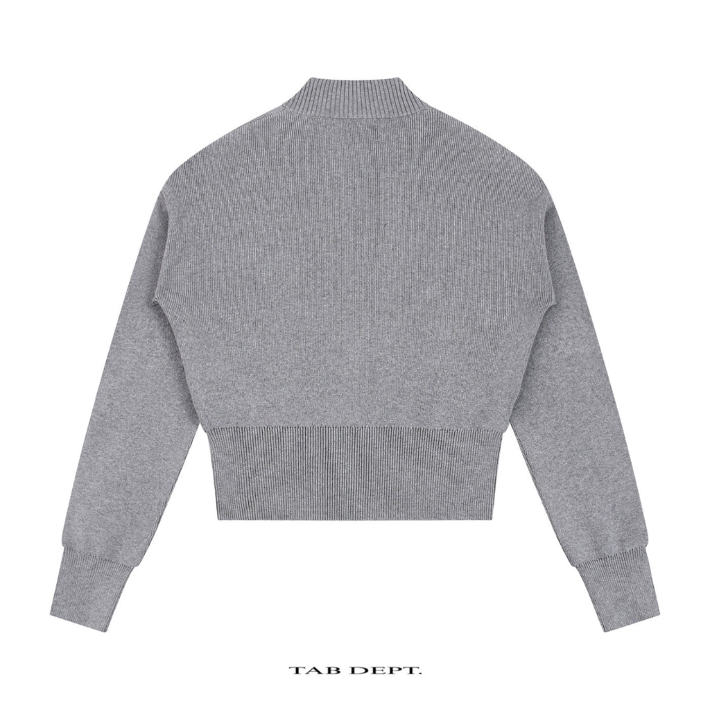 TAB DEPT. MOCK NECK ZIP CARDIGAN
