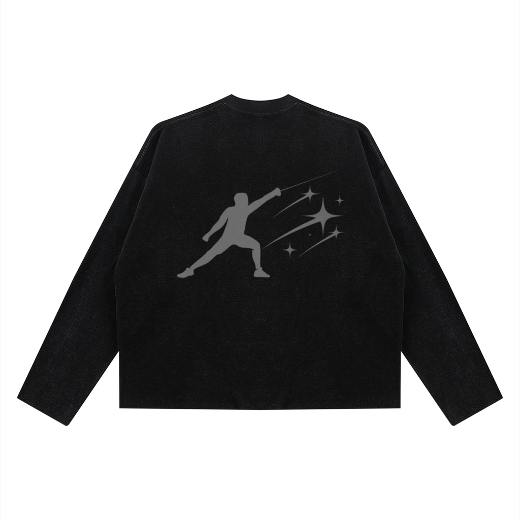 BE EN GARDE™ VINTAGE WAFFLE  RAW EDGE LONG SLEEVE