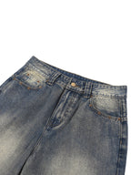 TAB DEPT™ VINTAGE WASH BAGGY DENIM SHORTS